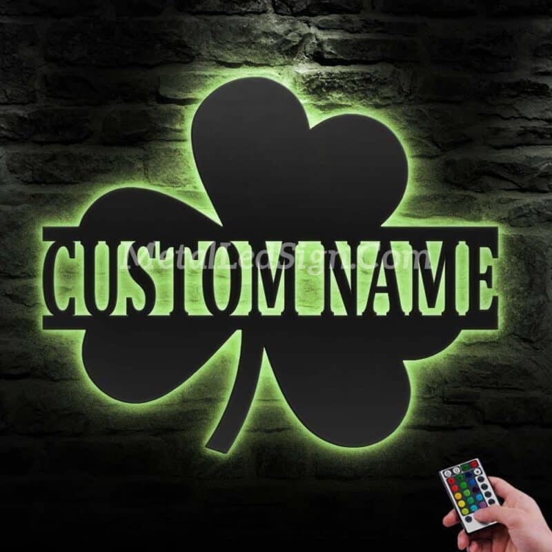 Custom-Clover-Metal-Wall-Art-Led-Light