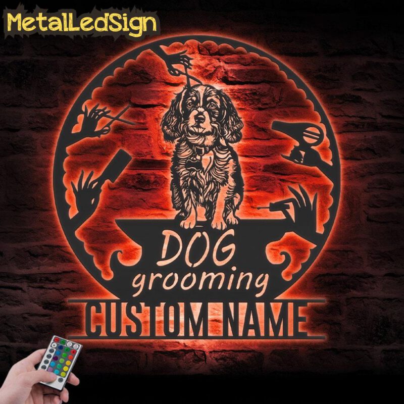 Custom-Cocker-Spainel-Dog-Grooming-Hair-Salon-Metal-Wall-Art-LED-Light-5.jpg