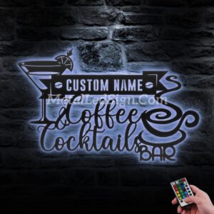 Custom-Cocktail-And-Coffee-Bar-Metal-Wall-Art-Led-Light-1