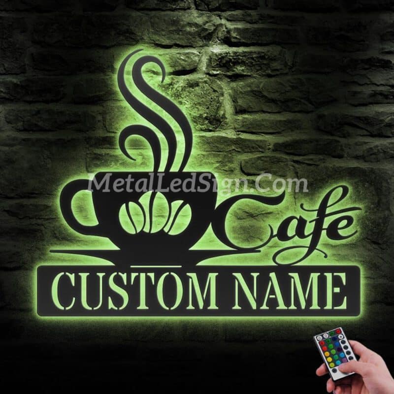 Custom-Coffee-Bar-Metal-Wall-Art-Led-Light-2