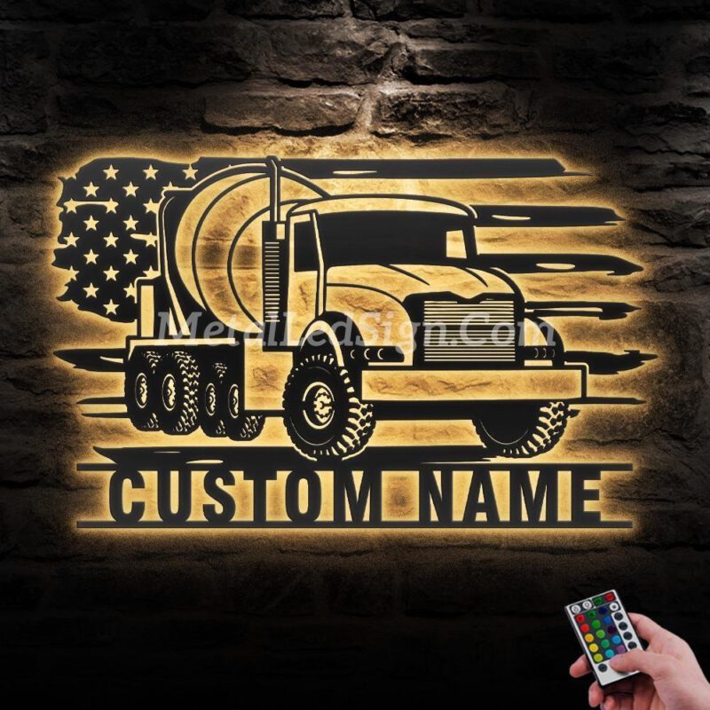 Custom-Concrete-Mixer-Truck-Metal-Wall-Art-Led-Light-Images