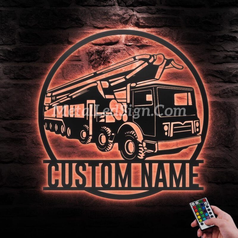 Custom-Concrete-Pump-Truck-Driver-Metal-Wall-Art-Led-Light-6