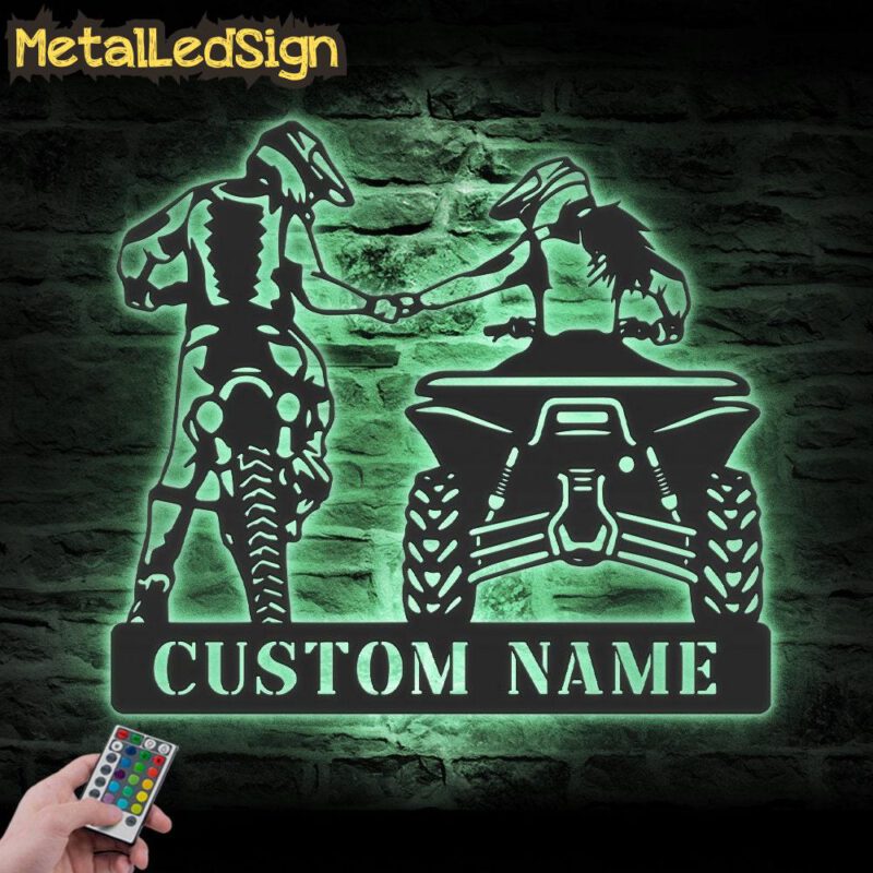 Custom-Couple-ATV-Motocross-Biker-Metal-Wall-Art-LED-Light-7.jpg