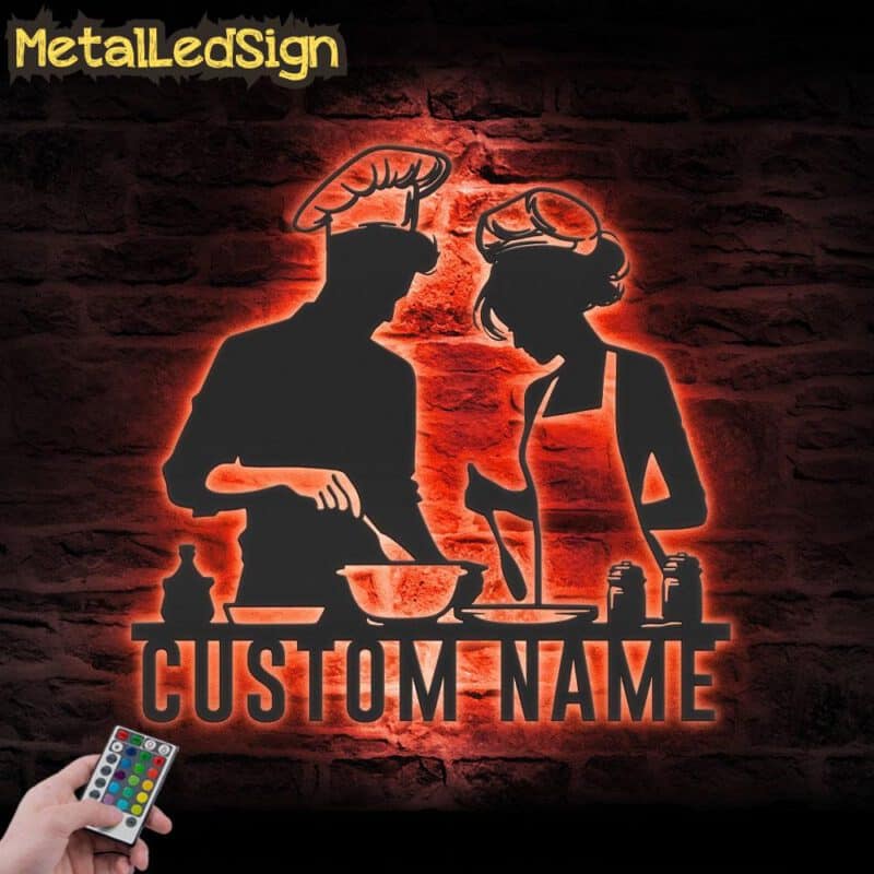 Custom-Couple-Chef-Metal-Wall-Art-LED-Light-5.jpg