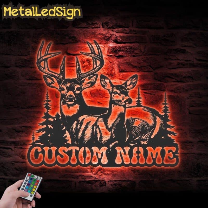 Custom-Couple-Deer-Hunting-Metal-Wall-Art-LED-Light-7.jpg