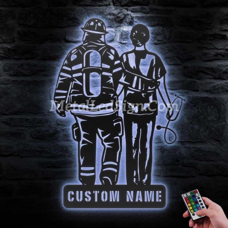 Custom-Couple-Doctor-Firefighter-Metal-Wall-Art-Led-Light-3-1