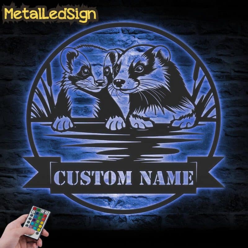 Custom-Couple-Ferret-Metal-Wall-Art-LED-Light-3.jpg