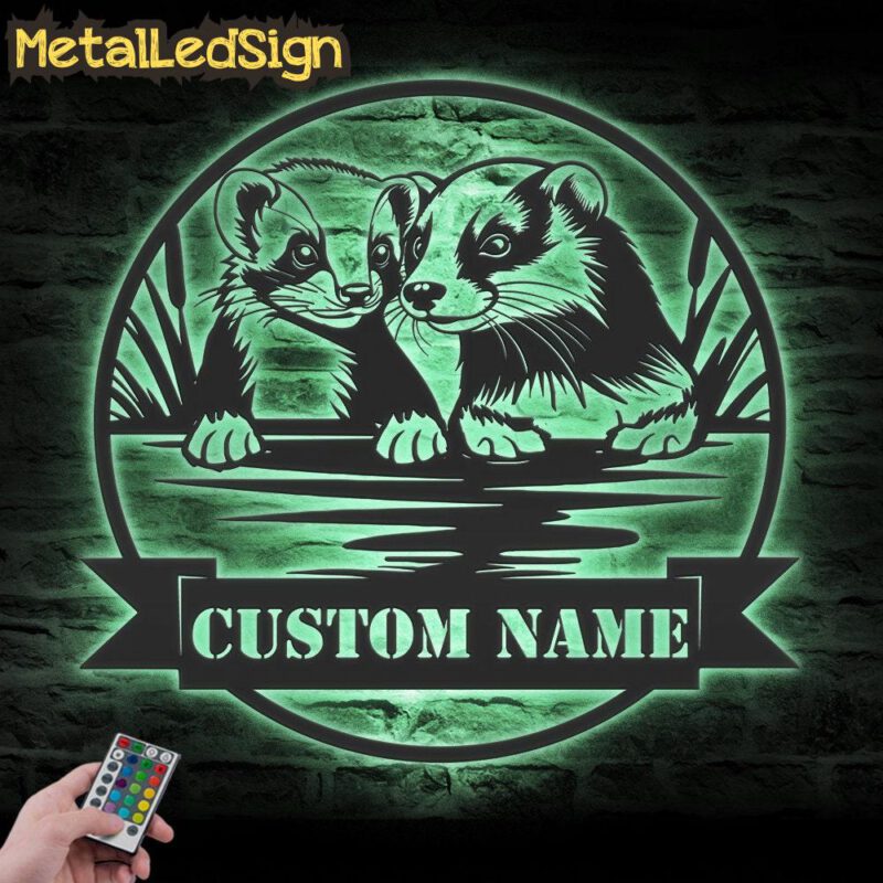 Custom-Couple-Ferret-Metal-Wall-Art-LED-Light-7.jpg