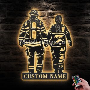 Custom-Couple-Firefighter-Metal-Wall-Art-Led-Light-Images-1