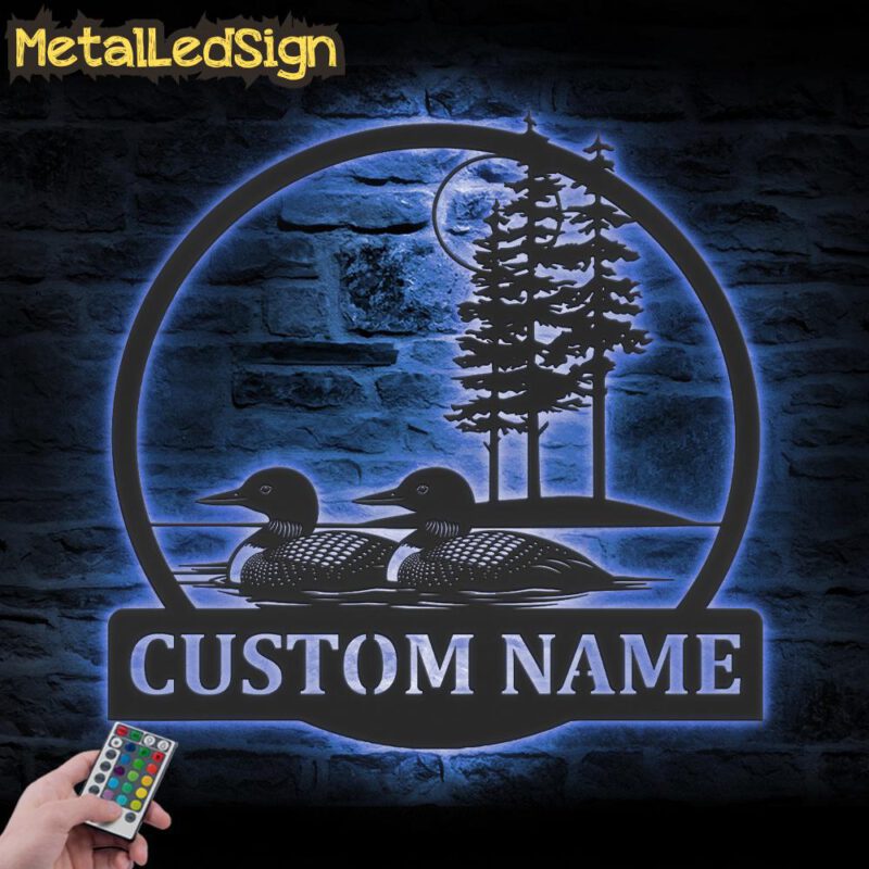 Custom-Couple-Pacific-Loon-Metal-Wall-Art-LED-Light-7.jpg