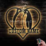 Custom-Couple-Penguin-Metal-Wall-Art-Led-Light-Images