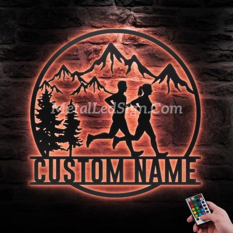 Custom-Couple-Trail-Running-Metal-Wall-Art-Led-Light-6-1