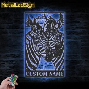 Custom-Couple-Zebra-Horse-Metal-Wall-Art-LED-Light-3.jpg