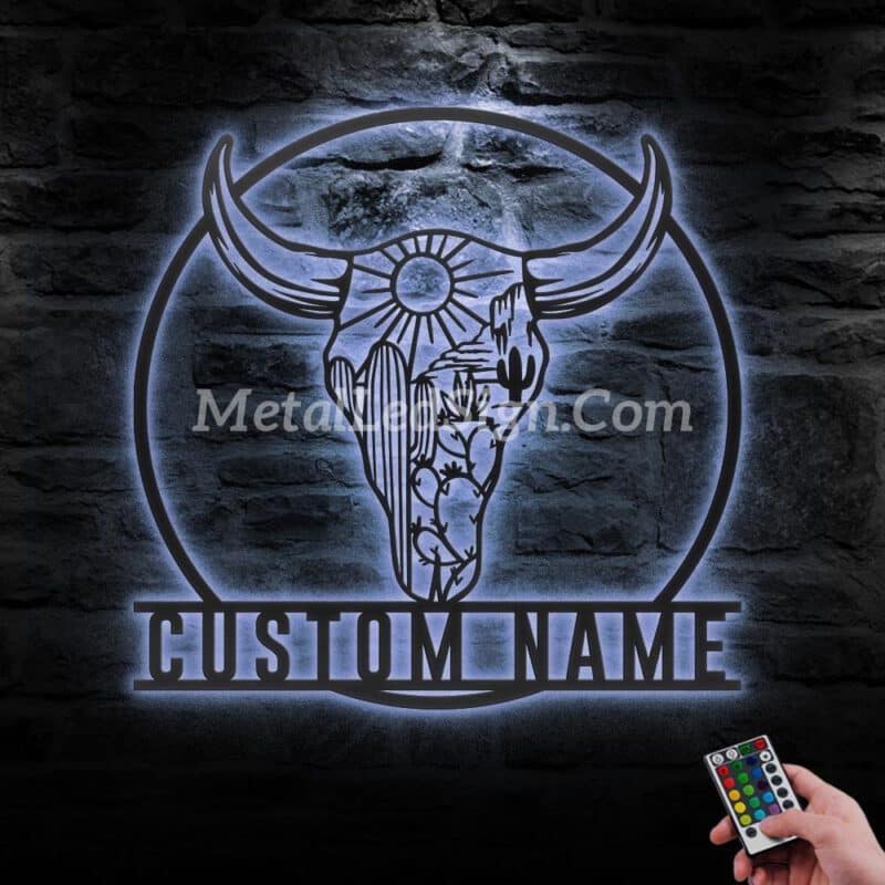 Custom-Cow-Skull-Desert-Metal-Wall-Art-Led-Light-3-1