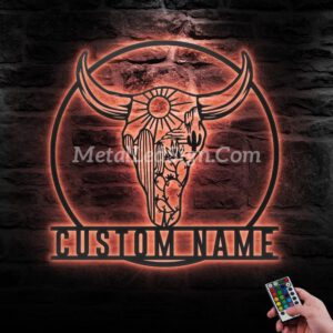 Custom-Cow-Skull-Desert-Metal-Wall-Art-Led-Light-6