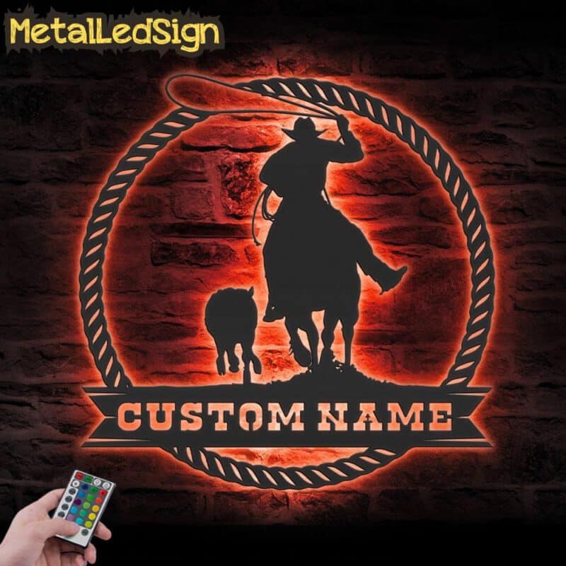 Custom-Cowboy-Cattle-Roping-Metal-Wall-Art-LED-Light-5.jpg