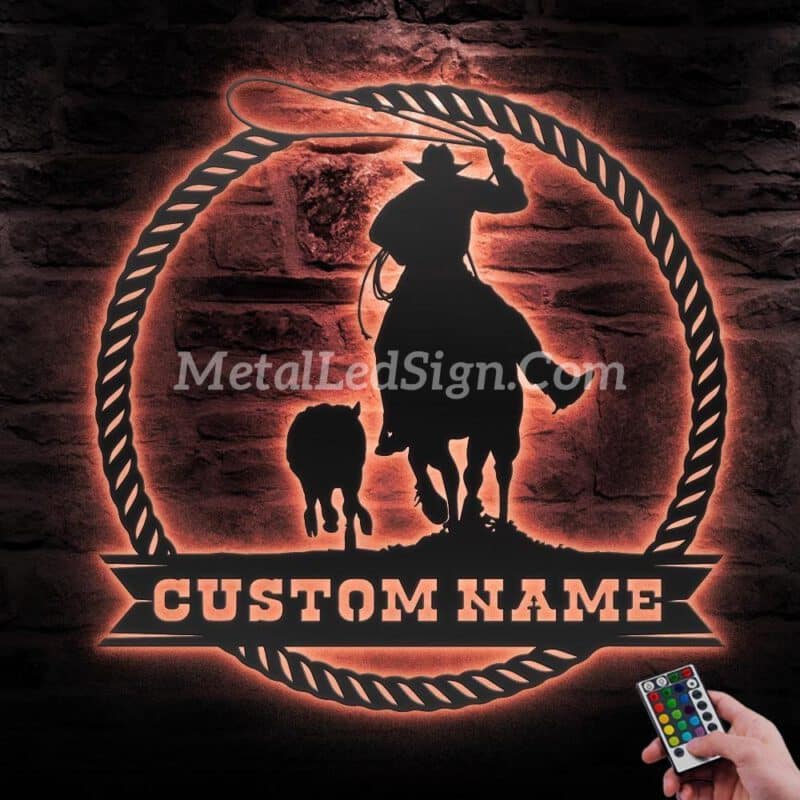 Custom-Cowboy-Cattle-Roping-Metal-Wall-Art-Led-Light-5-1