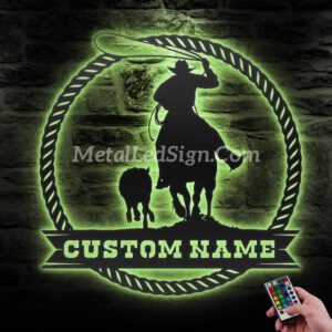 Custom-Cowboy-Cattle-Roping-Metal-Wall-Art-Led-Light-6