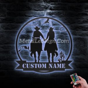 Custom-Cowboy-Cowgirl-Holding-Hand-Metal-Wall-Art-Led-Light-3