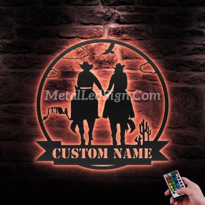 Custom-Cowboy-Cowgirl-Holding-Hand-Metal-Wall-Art-Led-Light-6