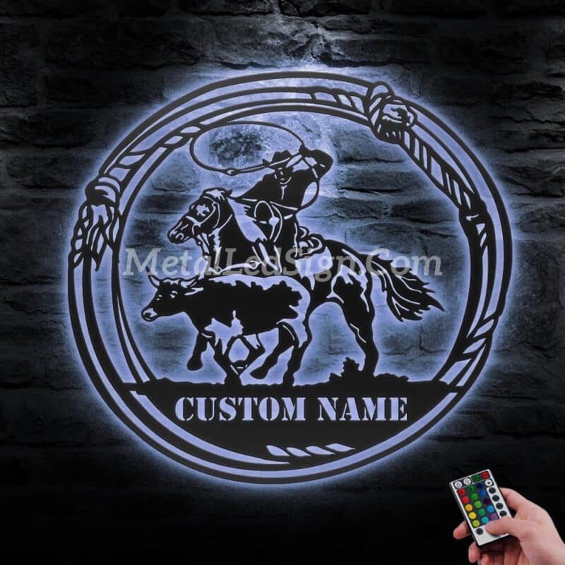 Custom-Cowboy-Roping-Metal-Wall-Art-Led-Light-3-1