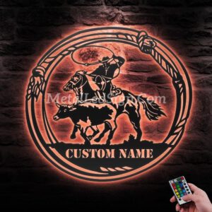 Custom-Cowboy-Roping-Metal-Wall-Art-Led-Light-6