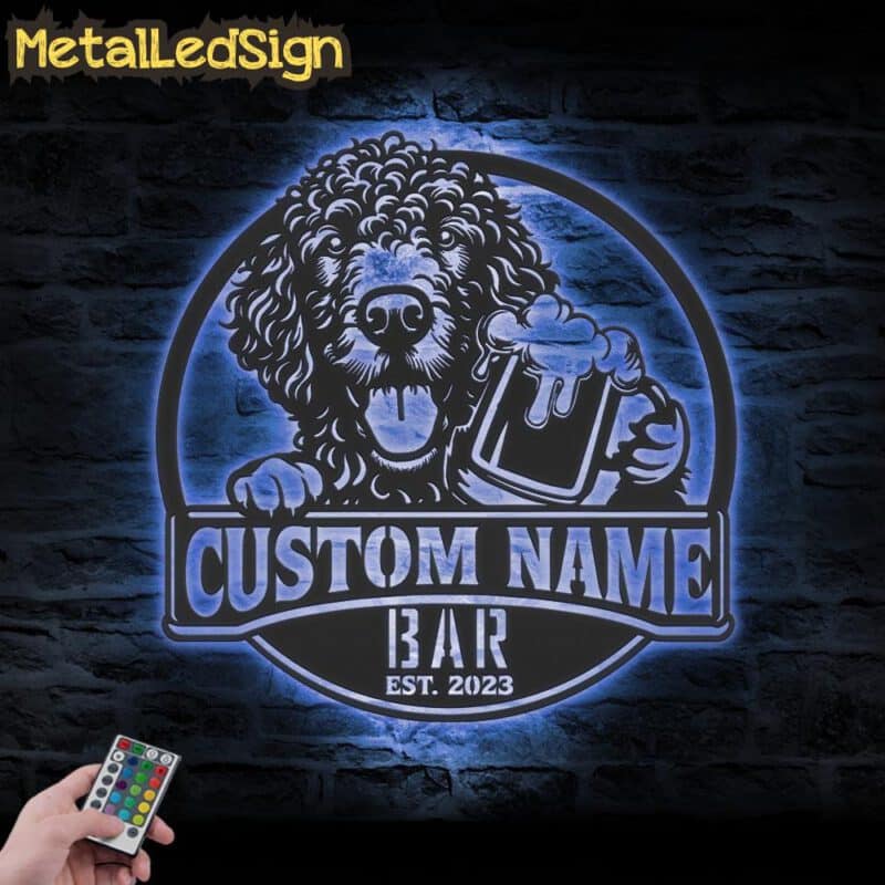 Custom-Curly-Coated-Retriever-Thirsty-Beer-Pub-Metal-Wall-Art-LED-Light-3.jpg