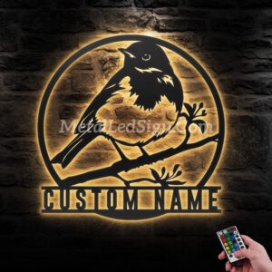 Custom-Cute-American-Robin-Metal-Wall-Art-Led-Light-Images-2