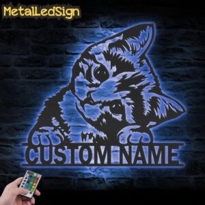 Custom-Cute-Cat-Metal-Wall-Art-LED-Light-3