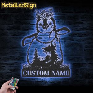 Custom-Cute-Floral-Penguin-Metal-Wall-Art-LED-Light-3.jpg