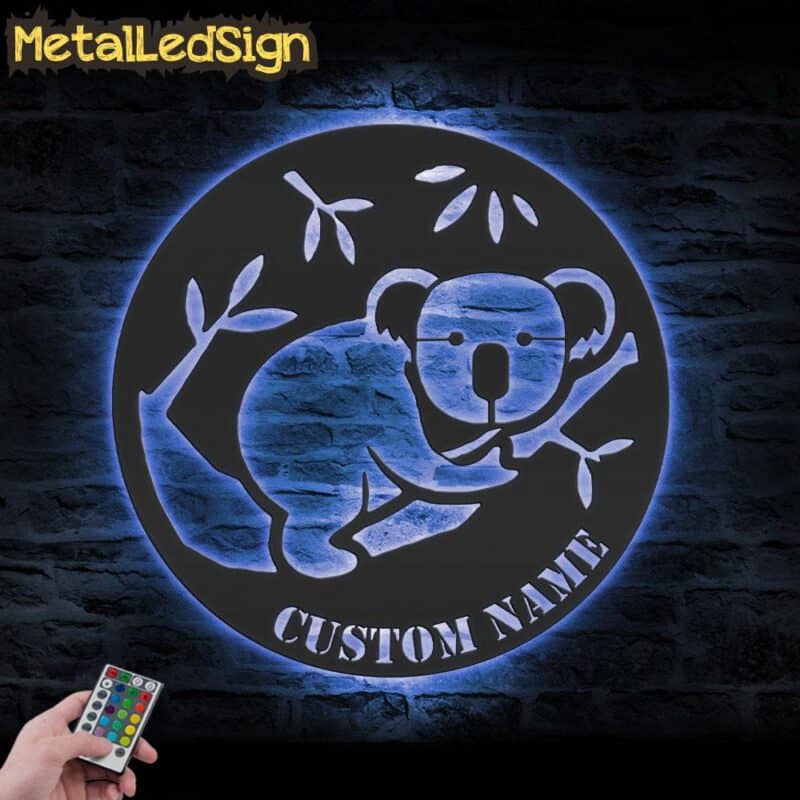 Custom-Cute-Koala-Metal-Wall-Art-LED-Light-3.jpg