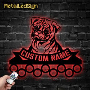 Custom-Cute-Pug-Dog-Medal-Hanger-2