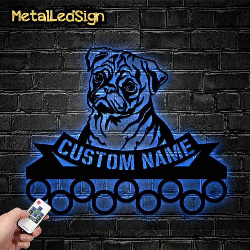 Custom-Cute-Pug-Dog-Medal-Hanger-4