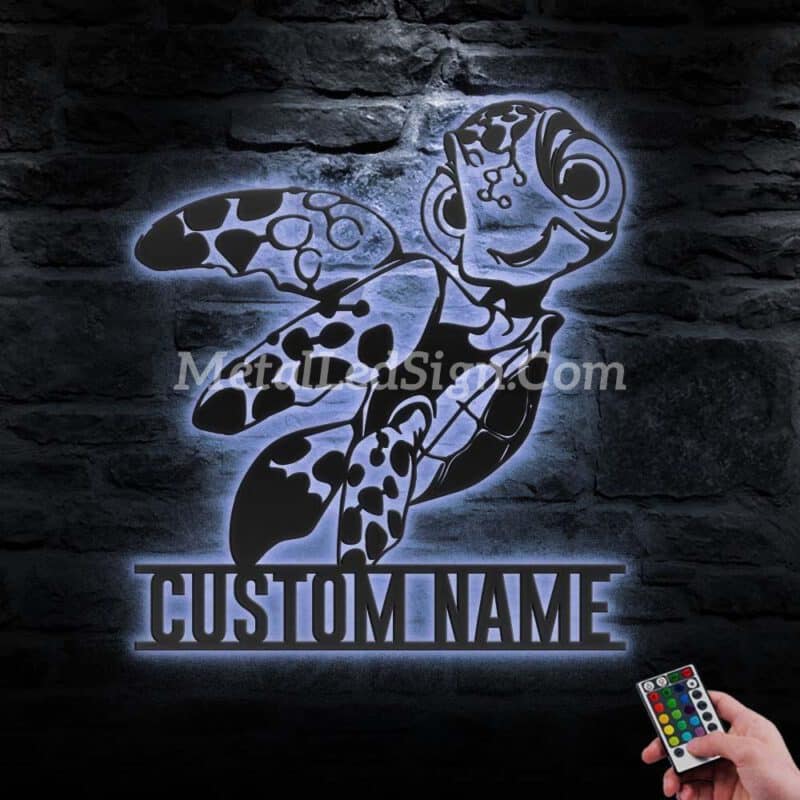 Custom-Cute-Turtle-Hawaiian-Metal-Wall-Art-Led-Light-3-1