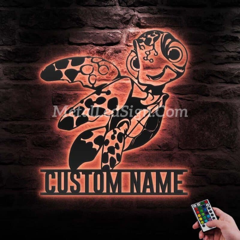 Custom-Cute-Turtle-Hawaiian-Metal-Wall-Art-Led-Light-6
