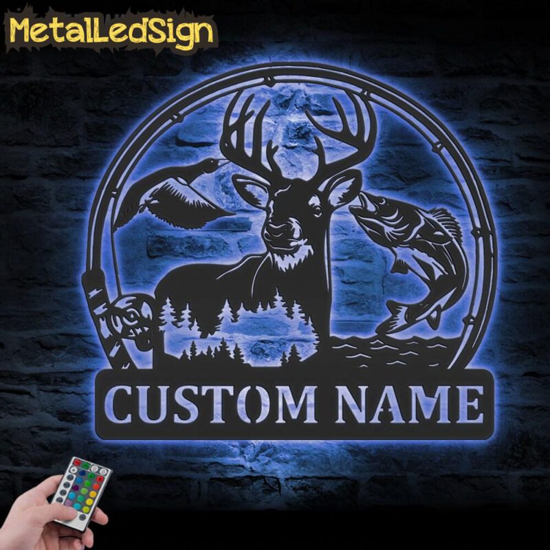 Custom-Deer-Duck-And-Bass-Fishing-Metal-Wall-Art-LED-Light-3.jpg