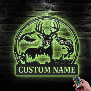 Custom-Deer-Duck-And-Bass-Fishing-Metal-Wall-Art-Led-Light-6