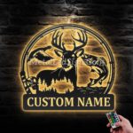 Custom-Deer-Duck-And-Bass-Fishing-Metal-Wall-Art-Led-Light-Images-1