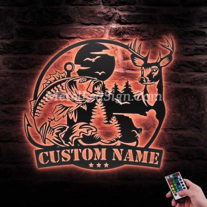 Custom-Deer-Fishing-Metal-Wall-Art-Led-Light-3