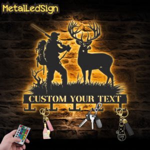 Custom-Deer-Hunting-Key-Holder-Metal-Wall-Art-LED-Light-Images