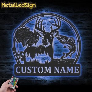 Custom-Deer-Turkey-And-Bass-Fishing-Metal-Wall-Art-LED-Light-3.jpg