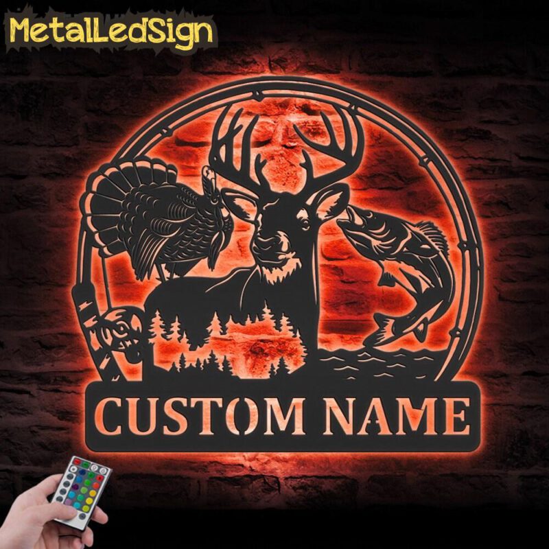 Custom-Deer-Turkey-And-Bass-Fishing-Metal-Wall-Art-LED-Light-5.jpg