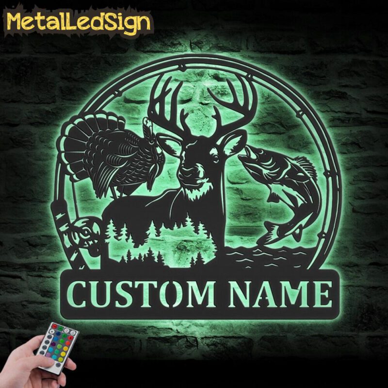 Custom-Deer-Turkey-And-Bass-Fishing-Metal-Wall-Art-LED-Light-7.jpg