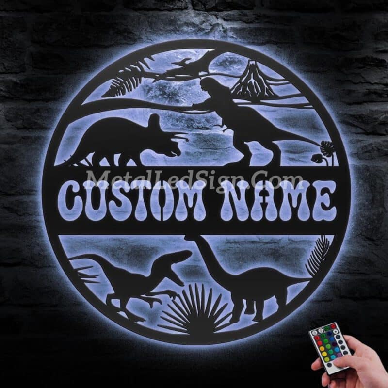 Custom-Dinosaur-Metal-Wall-Art-Led-Light-3-1