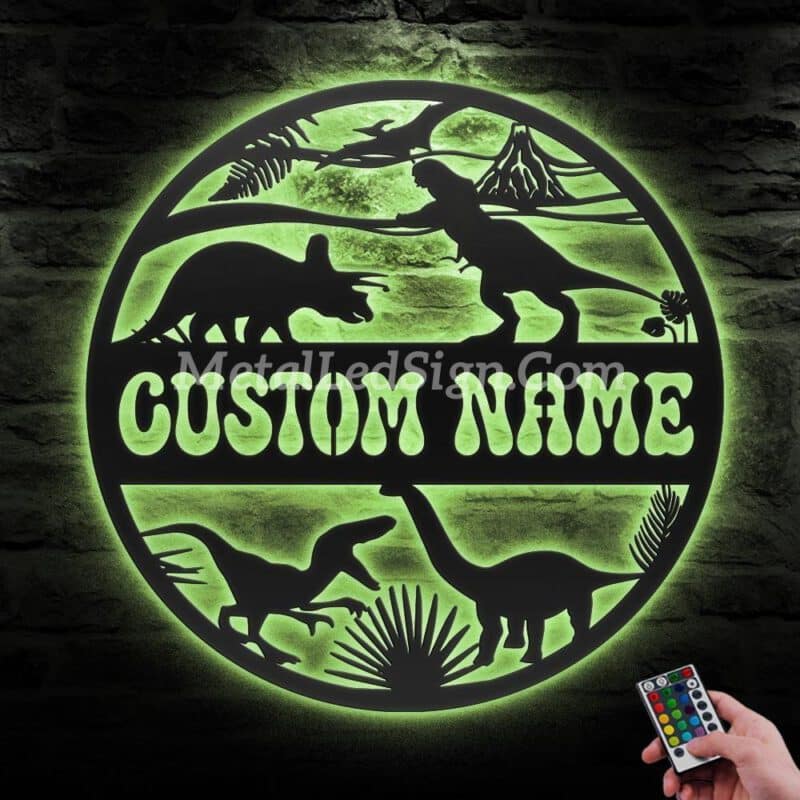 Custom-Dinosaur-Metal-Wall-Art-Led-Light-6