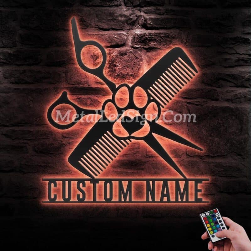 Custom-Dog-Grooming-Hair-Salon-Metal-Wall-Art-Led-Light-5-7