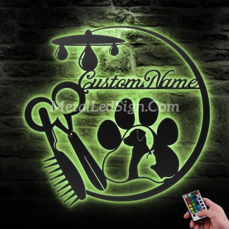 Custom-Dog-Grooming-Hair-Salon-Metal-Wall-Art-Led-Light-6