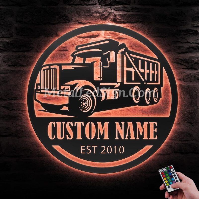 Custom-Drump-Truck-Driver-Metal-Wall-Art-Led-Light-5-9