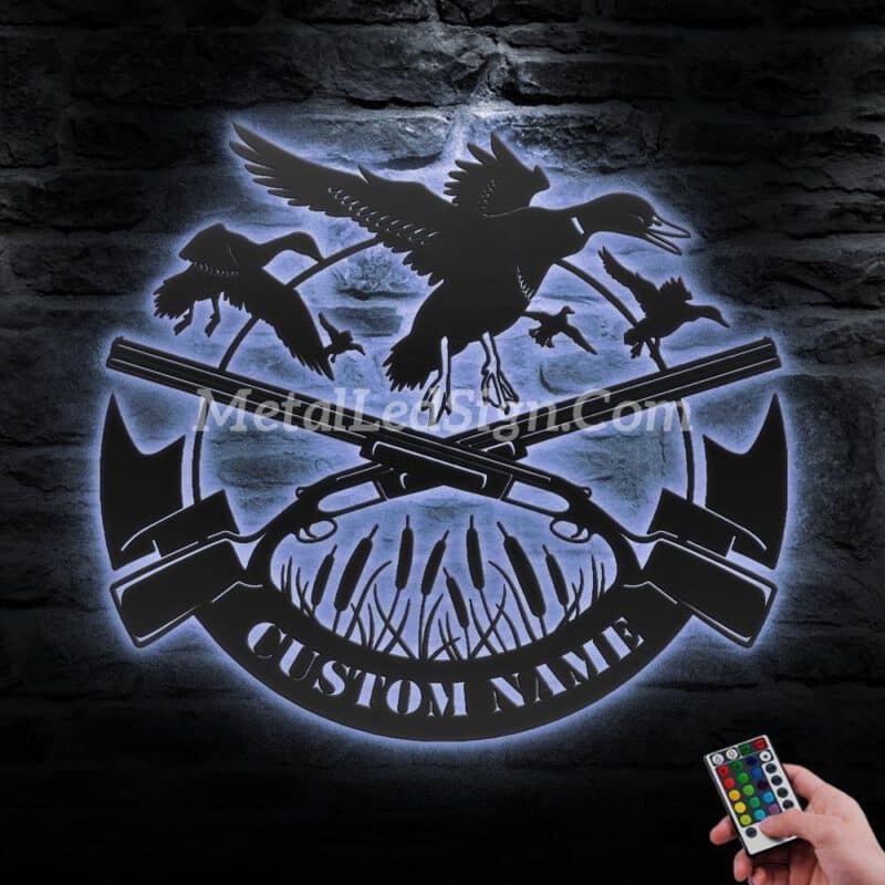 Custom-Duck-Hunting-Metal-Wall-Art-Led-Light-3-4