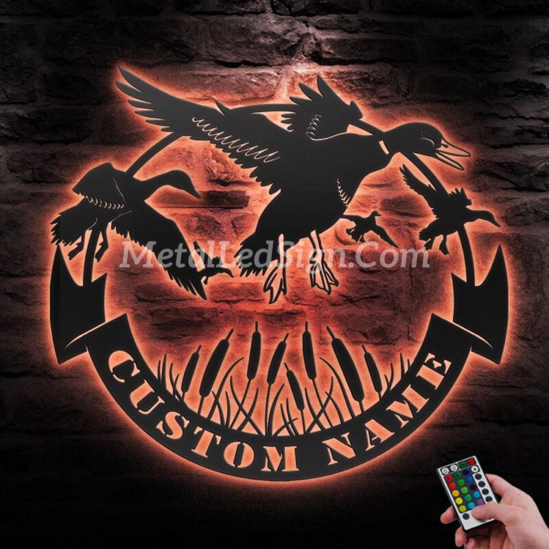 Custom-Duck-Hunting-Metal-Wall-Art-Led-Light-5-5